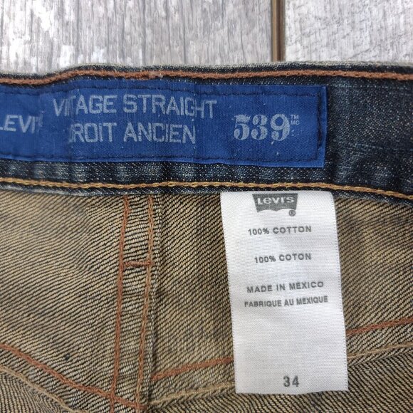 Levis Mens Denim 539 Shorts Size 34 Blue Vintage Straight Biker Cut Offs Y2K - Picture 6 of 7